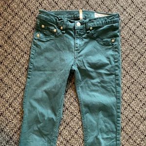 Green rag and bone skinny jeans